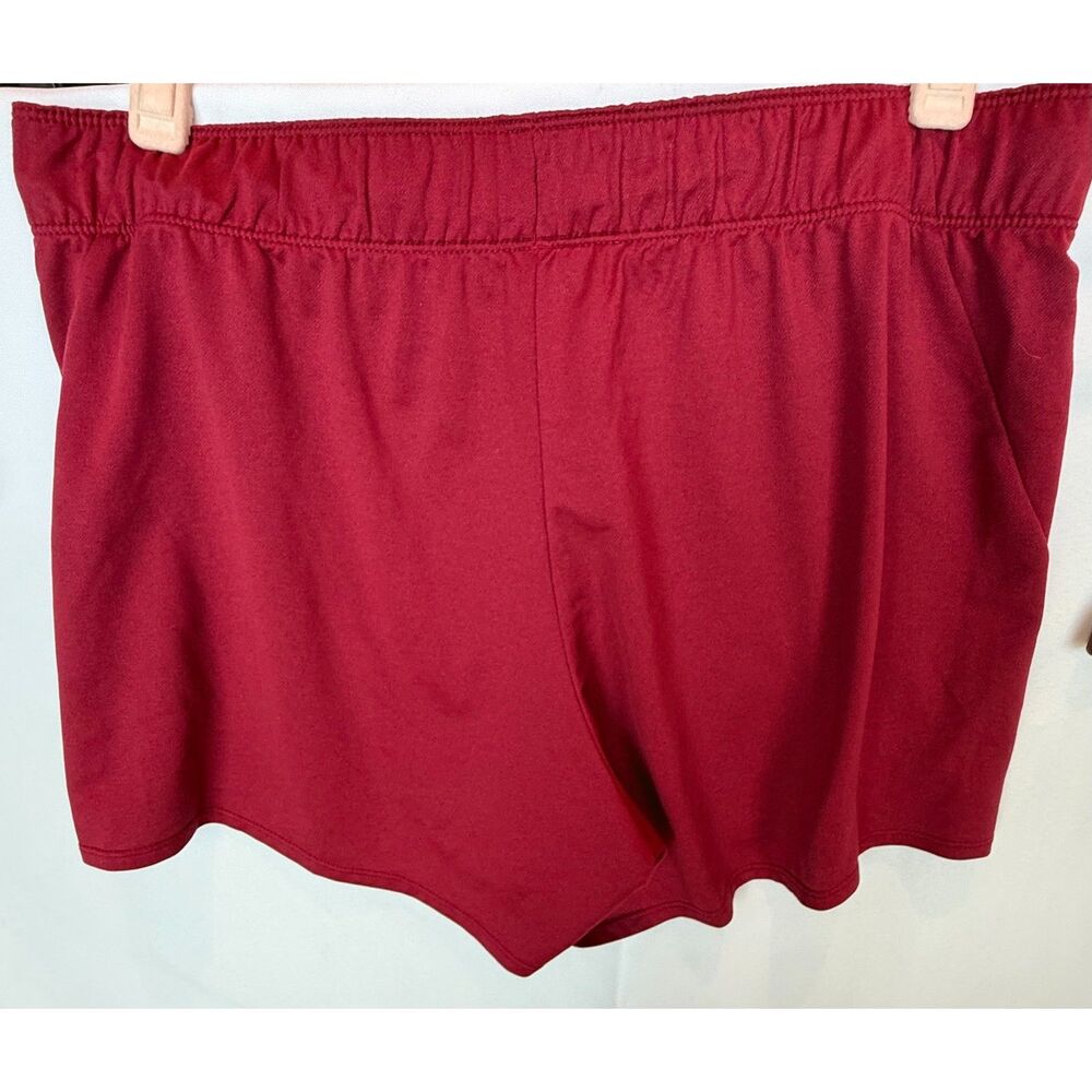 Nike Womens Large Burgundy‎ Red Dri FIT Training Shorts Running Compression L - Picture 3 of 7